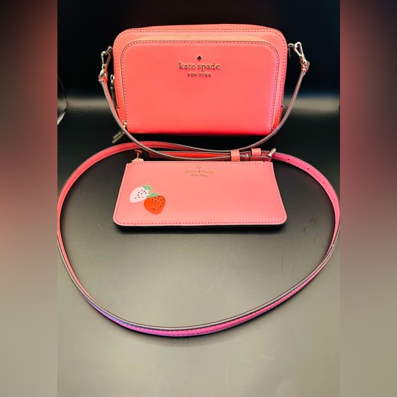 kate spade Handbags - Kate Spade Crossbody Camera Bag & Strawberry Slim Cardholder Wallet with…